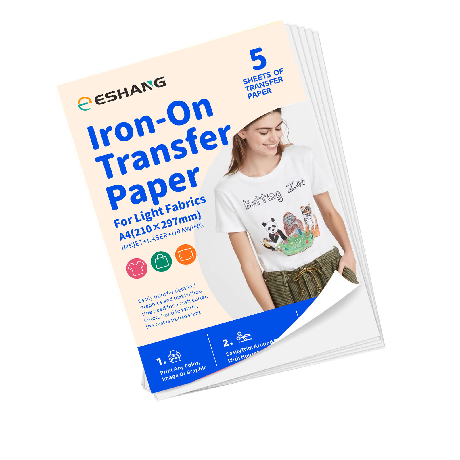 5 Sheets A4 Heat Transfer Pape - Printable Heat Transfer Vinyl 评论和价格