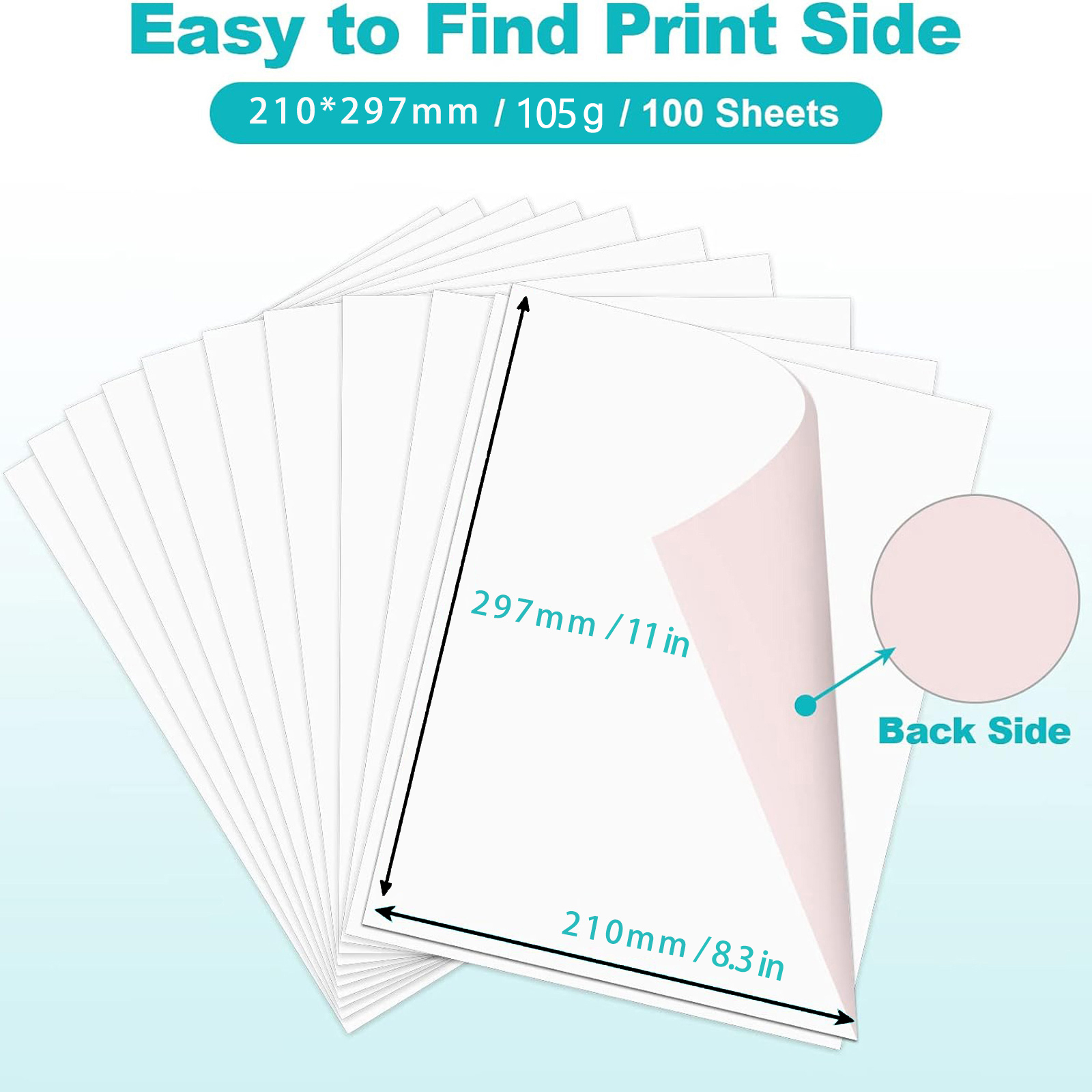 100 Sheets A4 Sublimation Pape - Printable Heat Transfer Vinyl 评论和价格