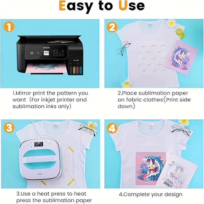100 Sheets A4 Sublimation Pape - Printable Heat Transfer Vinyl 评论和价格