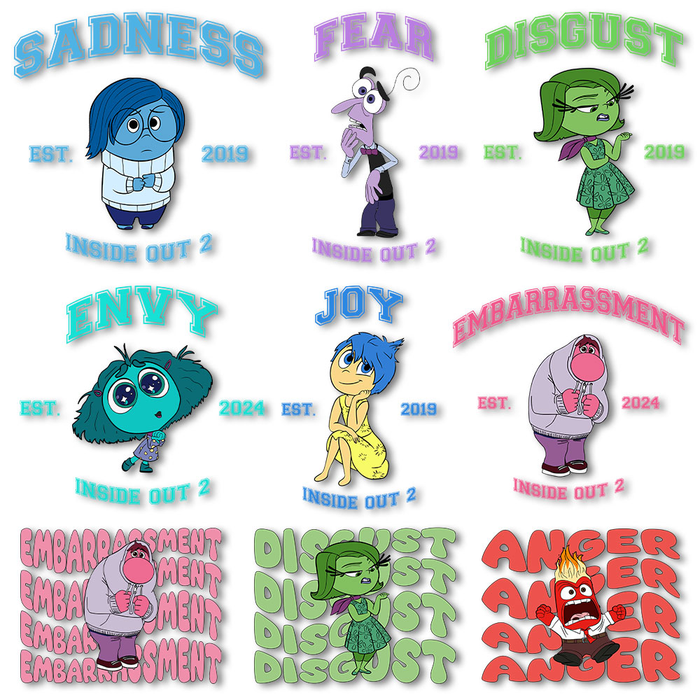 Inside Out Iron on Decals Heat - Printable Heat Transfer Vinyl 评论和价格