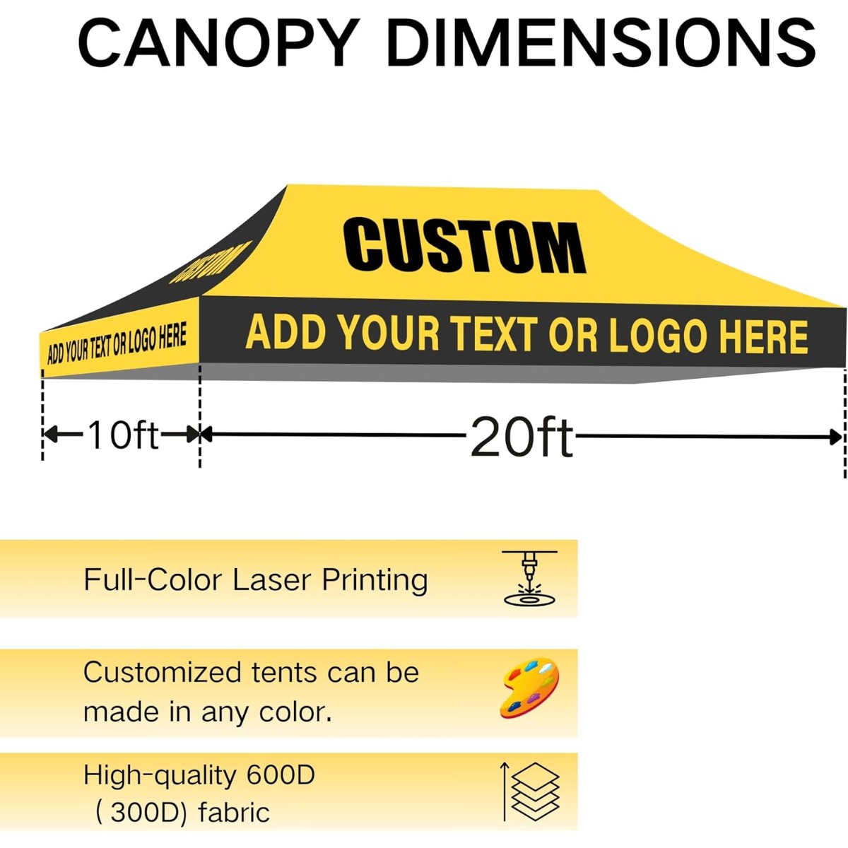Custom 10x20 Canopy Tent Top w - Commercial Printing Logo 评论和价格